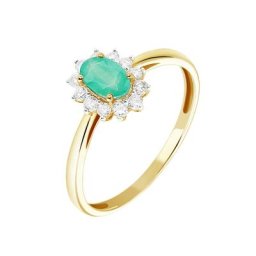 Bague Vladimir Or Jaune Emeraude Diamant