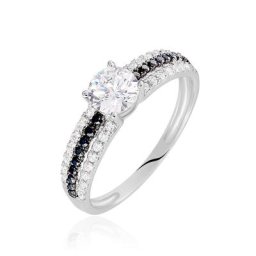 Bague Solitaire Katrina Or Blanc Oxyde De Zirconium