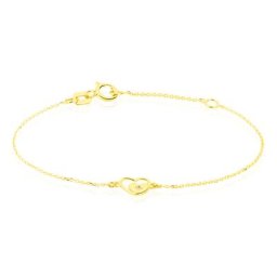 Bracelet Terentille Coeur Or Jaune Oxyde De Zirconium
