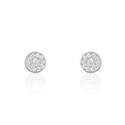 Boucles D'oreilles Puces Auxana Argent Blanc Oxyde De Zirconium