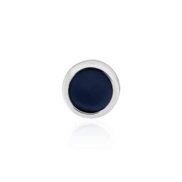 Boucle D'oreille Puce Unitaire Maurus Argent Blanc Email