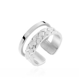 Bague Ajustable Abram Acier Blanc