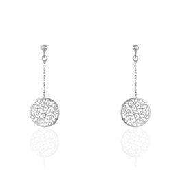 Boucles D'oreilles Pendantes Setti Argent Blanc