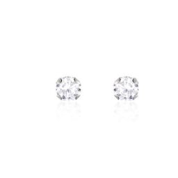 Boucles D'oreilles Puces Eddie Or Blanc Oxyde De Zirconium