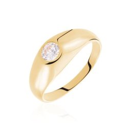 Bague Posie Plaqué Or Jaune Oxyde De Zirconium