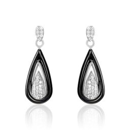 Boucles D'oreilles Pendantes Marina Cera Argent Céramique Et Oxyde