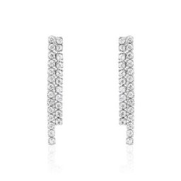 Boucles D'oreilles Pendantes Louann Argent Blanc Oxyde De Zirconium