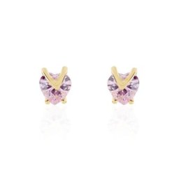 Boucles D'oreilles Puces Abelinia Plaqué Or Jaune Oxyde De Zirconium