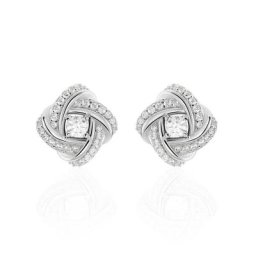 Boucles D'oreilles Puces Anasthase Argent Blanc Oxyde De Zirconium