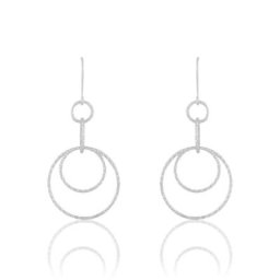 Boucles D'oreilles Pendantes Flaura Argent Blanc