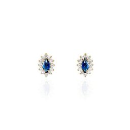 Boucles D'oreilles Puces Lisea Plaqué Or Verre Et Oxyde De Zirconium