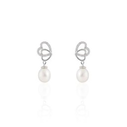 Boucles D'oreilles Pendantes Rosella Argent Perle De Culture Et Oxyde