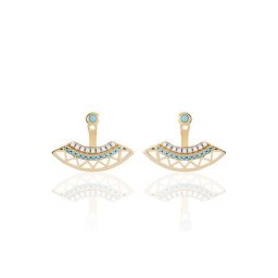 Bijoux D'oreilles Zoila Plaqué Or Jaune Oxyde De Zirconium