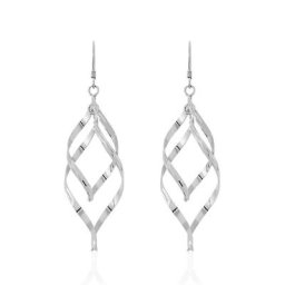 Boucles D'oreilles Pendantes Lisi Argent Blanc