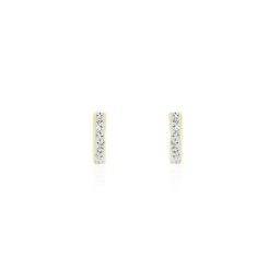 Boucles D'oreilles Puces Youssa Barrettes Or Jaune Strass