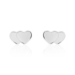 Boucles D'oreilles Puces Collinette Argent Blanc