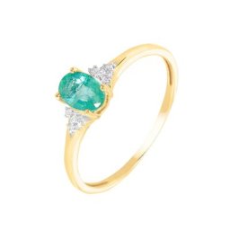 Bague Marie Or Jaune Emeraude Et Diamant