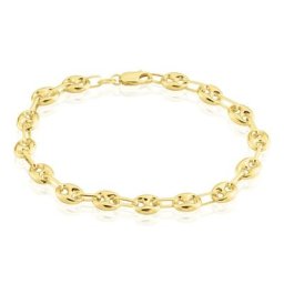 Bracelet Maille Dami Maille Grain De Cafe Or Jaune