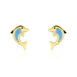Boucles D'oreilles Puces Mael Dauphin Or Jaune