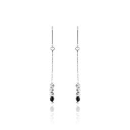 Boucles D'oreilles Pendantes Cyprielle Argent Blanc Pierre De Synthese