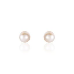 Boucles D'oreilles Puces Suki Rondes Nacres Or Jaune Perle De Culture