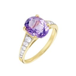Bague Or Jaune Marie-camille Améthyste Oxydes De Zirconium