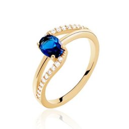 Bague Tyana Plaqué Or Jaune Pierre De Synthese Et Oxyde De Zirconium