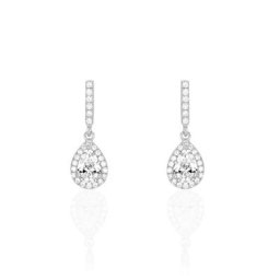 Boucles D'oreilles Pendantes Briony Argent Blanc Oxyde De Zirconium