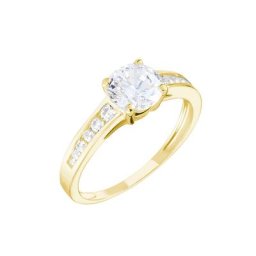 Bague Solitaire Or Jaune Oxyde De Zirconium