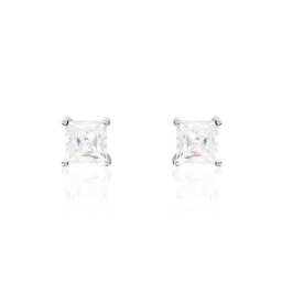 Boucles D'oreilles Puces Alys Argent Blanc Oxyde De Zirconium