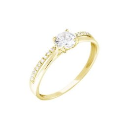 Bague Solitaire Anatoline Or Jaune Oxyde De Zirconium