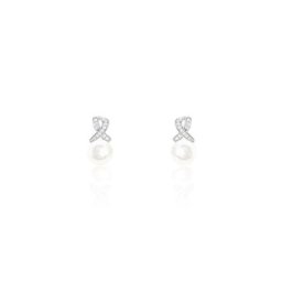 Boucles D'oreilles Pendantes Sathine Argent Perle De Culture Et Oxyde
