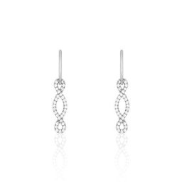 Boucles D'oreilles Pendantes Carla Argent Blanc Oxyde De Zirconium