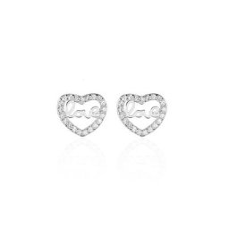 Boucles D'oreilles Puces Delicata Argent Blanc Oxyde De Zirconium
