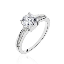 Bague Solitaire Poseidon Argent Blanc Oxyde De Zirconium