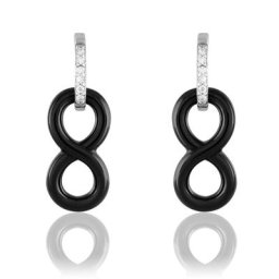 Boucles D'oreilles Pendantes Celinia Argent Blanc Céramique Et Oxyde