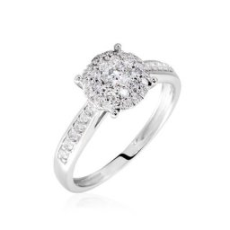 Bague Or Blanc Shirlene Diamant Synthetique