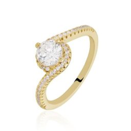 Bague Joisse Plaqué Or Oxyde De Zirconium