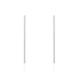 Boucles D'oreilles Pendantes Lou-anne Argent Blanc Oxyde De Zirconium