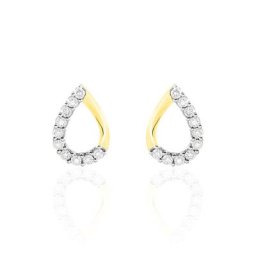 Boucles D'oreilles Puces Chrystalise Or Jaune Diamant