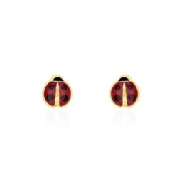 Boucles D'oreilles Puces Helidie Coccinelle Or Jaune