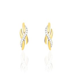 Boucles D'oreilles Puces Ester Or Jaune Diamant