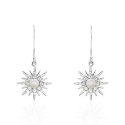 Boucles D'oreilles Pendantes Blanca Argent Blanc Perle De Culture