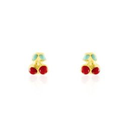Boucles D'oreilles Puces Or Jaune Helicie Email