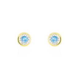 Boucles D'oreilles Amazone Or Jaune Email Strass