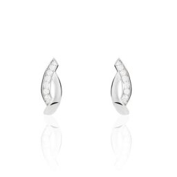 Boucles D'oreilles Pendantes Ange-line Argent Blanc Oxyde De Zirconium