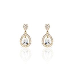Boucles D'oreilles Pendantes Brigita Plaqué Or Jaune Oxyde