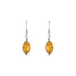 Boucles D'oreilles Argent Blanc Ilena Ambre