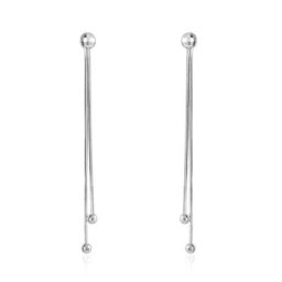 Boucles D'oreilles Pendantes Yuzu Argent Blanc