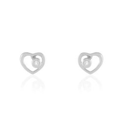 Boucles D'oreilles Puces Ashley Argent Blanc Oxyde De Zirconium